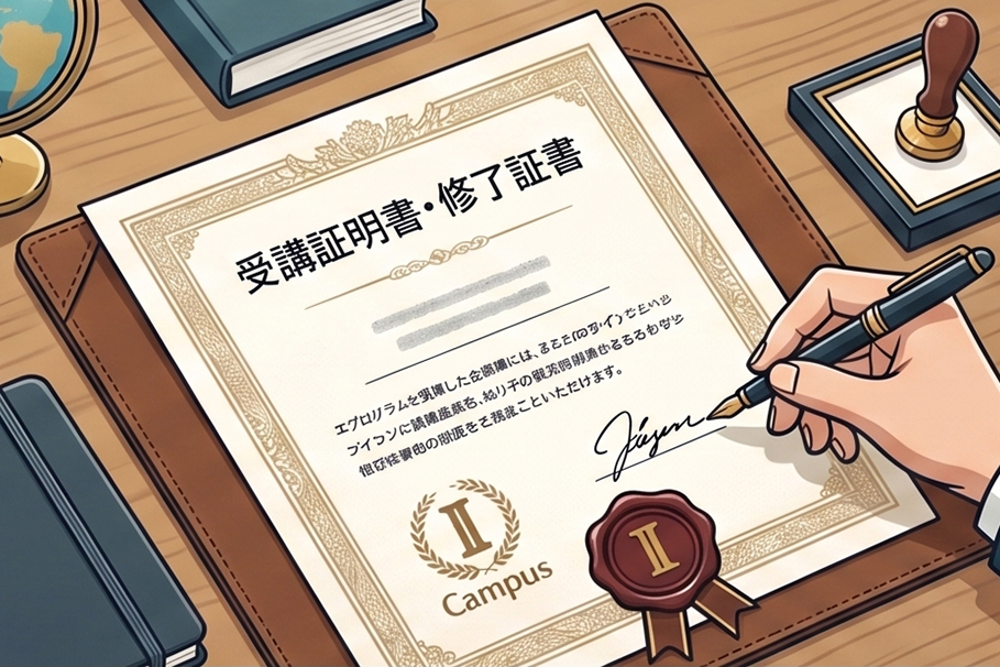 受講証明・修了証のイメージ