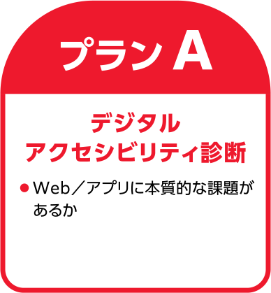 プランA　デジタルアクセシビリティ診断・Web／アプリに本質的な課題があるか